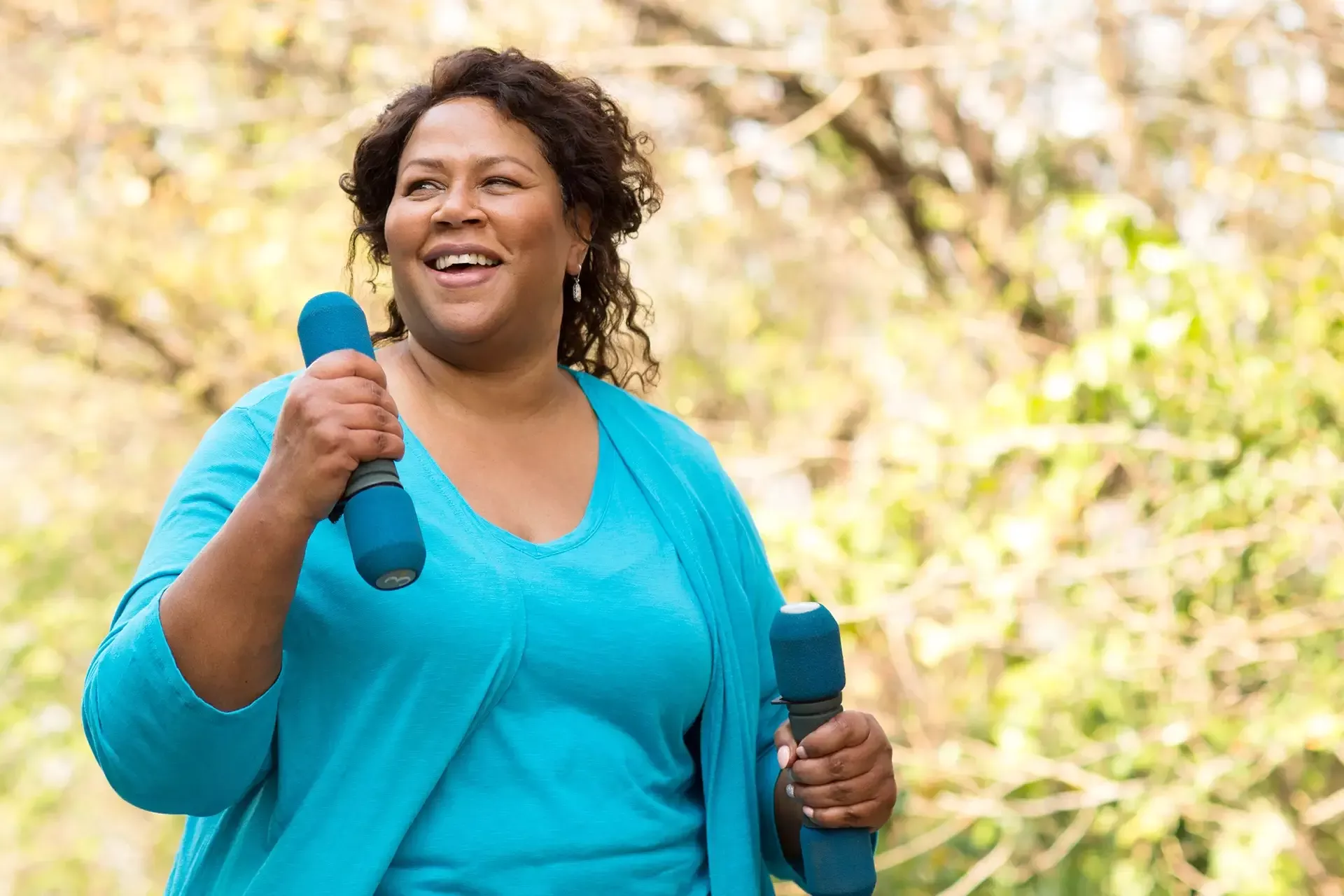 happy women exercising before bariatric travel program meeting 