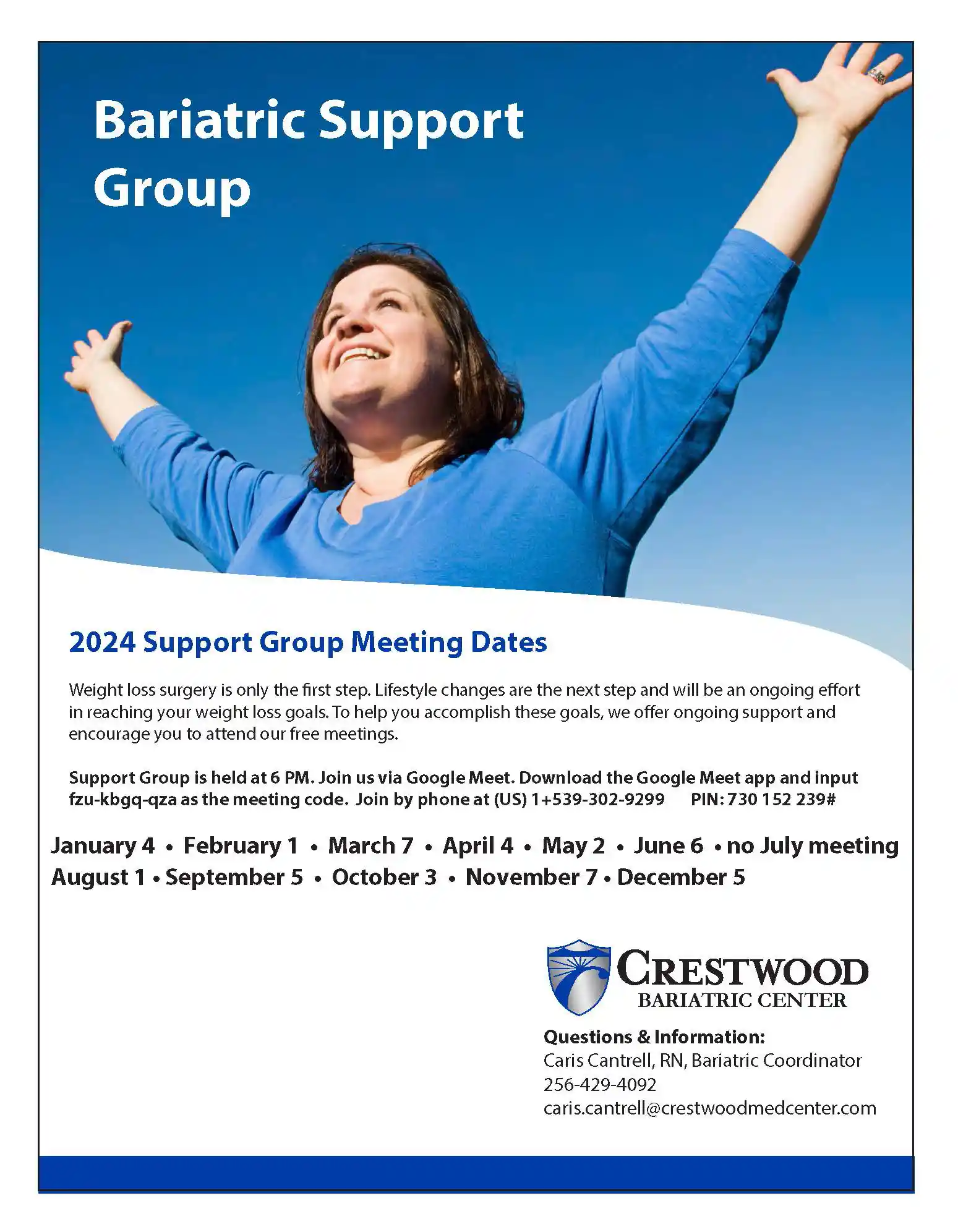 Bariatric Support Group flyer 2024